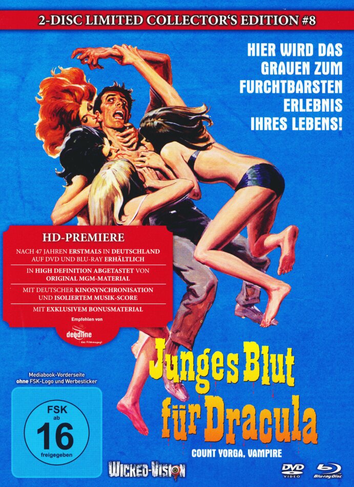 Junges Blut für Dracula - Count Yorga, Vampire (1970) Cover A, Collector's Edition, Edizione Limitata, Mediabook, Uncut, Blu-ray + DVD
