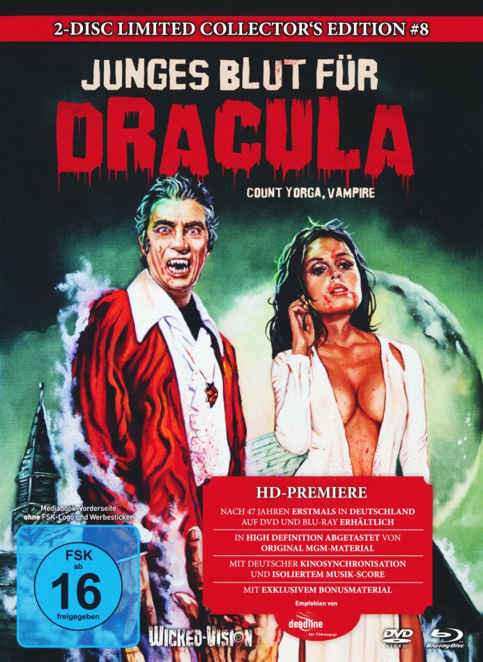 Junges Blut für Dracula - Count Yorga, Vampire (1970) Cover B, Collector's Edition, Edizione Limitata, Mediabook, Uncut, Blu-ray + DVD