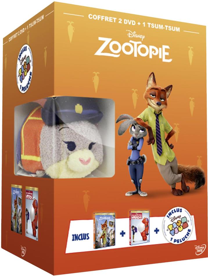 Zootopie (2016) / Les Nouveaux Héros (2014) + Peluche, Coffret, Édition Limitée, 2 DVD