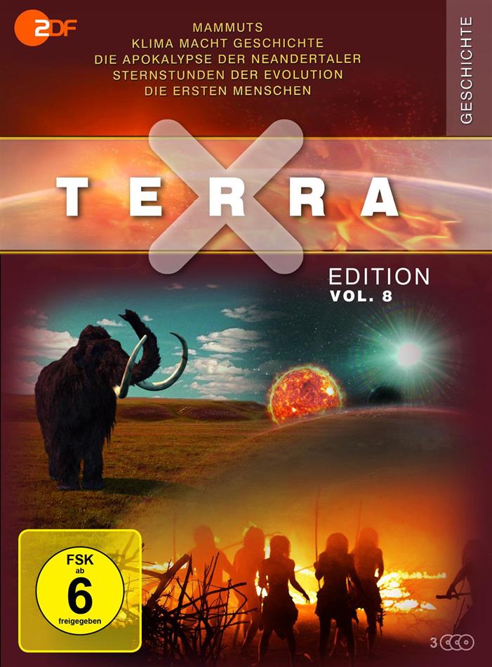 Terra X Edition - Vol. 8: Mammuts / Klima macht Geschichte / Die Apokalypse der Neandertaler / Sternstunden der Evolution / Die ersten Menschen Slipcase, Digipack, 3 DVDs