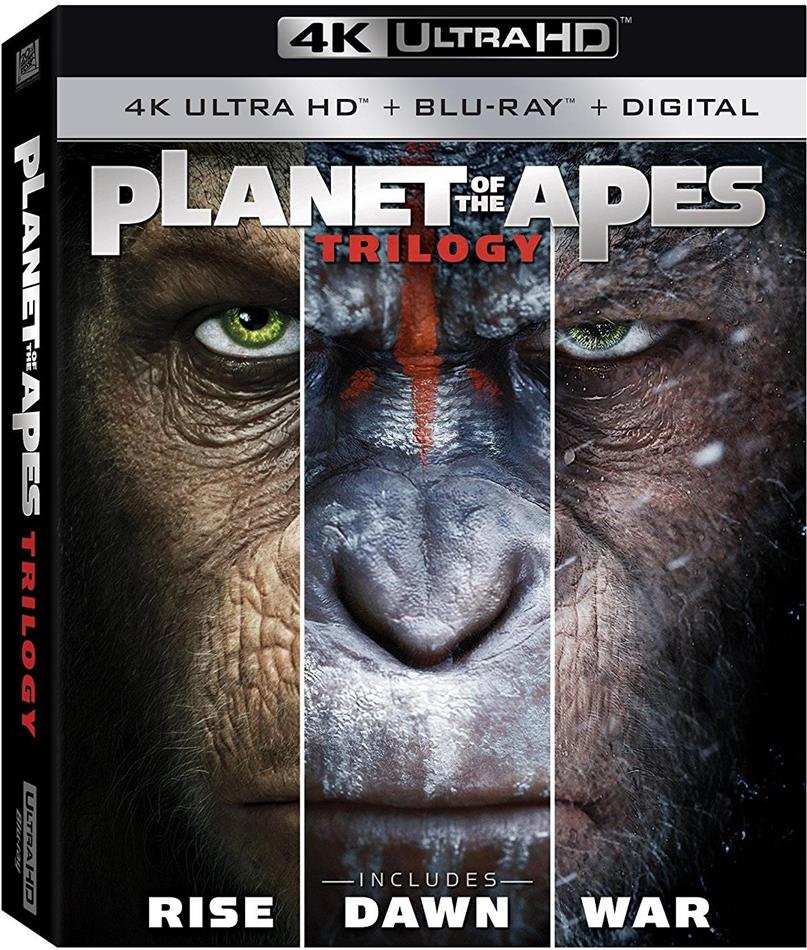 Planet Of The Apes Trilogy - Rise / Dawn / War 3 4K Ultra HDs + 3 Blu-rays