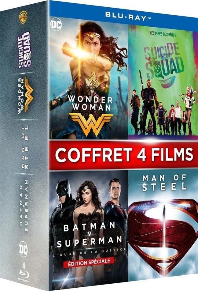 Wonder Woman / Suicide Squad / Batman v Superman : L'aube de la justice / Man of Steel Coffret, 4 Blu-ray