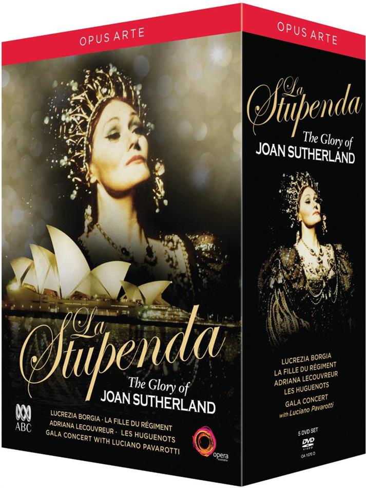Dame Joan Sutherland - La Stupenda: The Glory of Joan Sutherland - Les Huguenots / La Fille du Régiment / Adriana Lecouvreur / Lucrezia Borgia Opus Arte, 5 DVDs