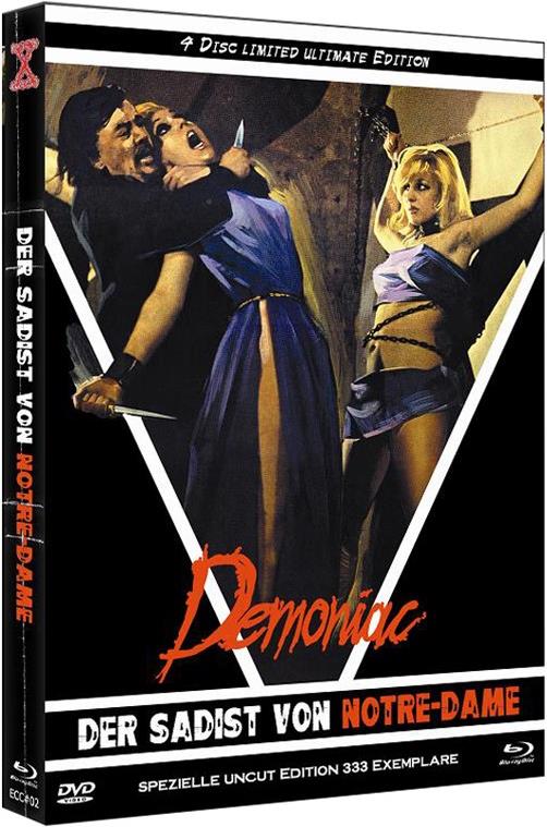 Demoniac - Der Sadist von Notre-Dame (1975) Eurocult Collection, Cover D, Limited Ultimate Edition, Mediabook, Uncut, Blu-ray + 3 DVDs