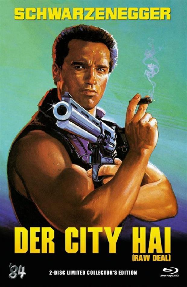 Der City Hai - (Raw Deal) (1986) Grosse Hartbox, Cover B, Collector's Edition, Limited Edition, Uncut, Blu-ray + DVD