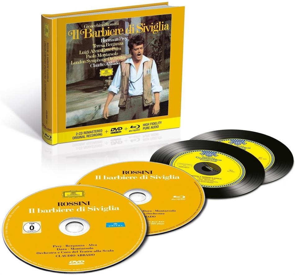 Hermann Prey, Teresa Berganza, Gioacchino Rossini (1792-1868), Claudio Abbado & The London Symphony Orchestra - Il Barbiere Di Siviglia - Blu-ray Pure Audio 3 CD + Blu-ray