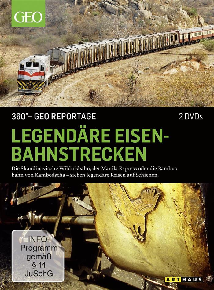 Legendäre Eisenbahnstrecken 360° - GEO Reportage, 2 DVDs