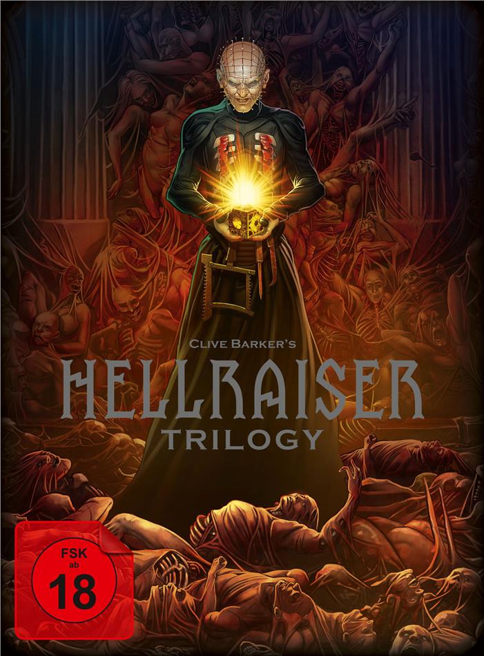 Hellraiser Trilogy Digipack, Deluxe Edition, Limited Edition, Uncut, 4 Blu-rays + DVD + Book