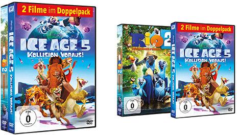 Ice Age 5 - Kollision voraus! / Rio 2 - Dschungelfieber 2 DVDs