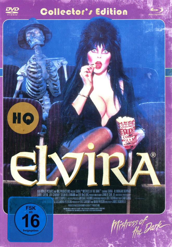 Elvira - Mistress of the Dark (1988) Cover Retro, Collector's Edition, Edizione Limitata, Mediabook, Versione Rimasterizzata, Uncut, Blu-ray + DVD