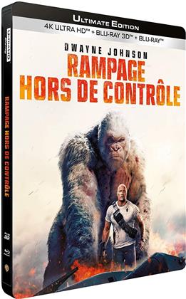 Rampage - Hors de contrôle (2018) (Edizione Limitata, Steelbook, Ultimate Edition, 4K Ultra HD + Blu-ray 3D + Blu-ray)