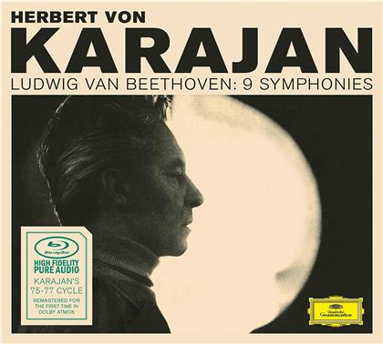 Ludwig van Beethoven (1770-1827) & Herbert von Karajan - 9 Symphonies - 1975-77 Recordings - Blu-Ray Audio Only (Dolby Atmos, 2 Blu-rays)