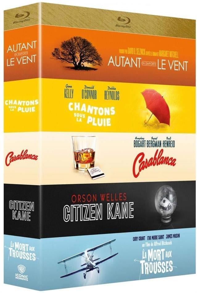 Autant en emporte le vent / Chantons sous la pluie / Casablanca / Citizen Kane / La mort aux trousses Iconic Moments Collection, 5 Blu-ray