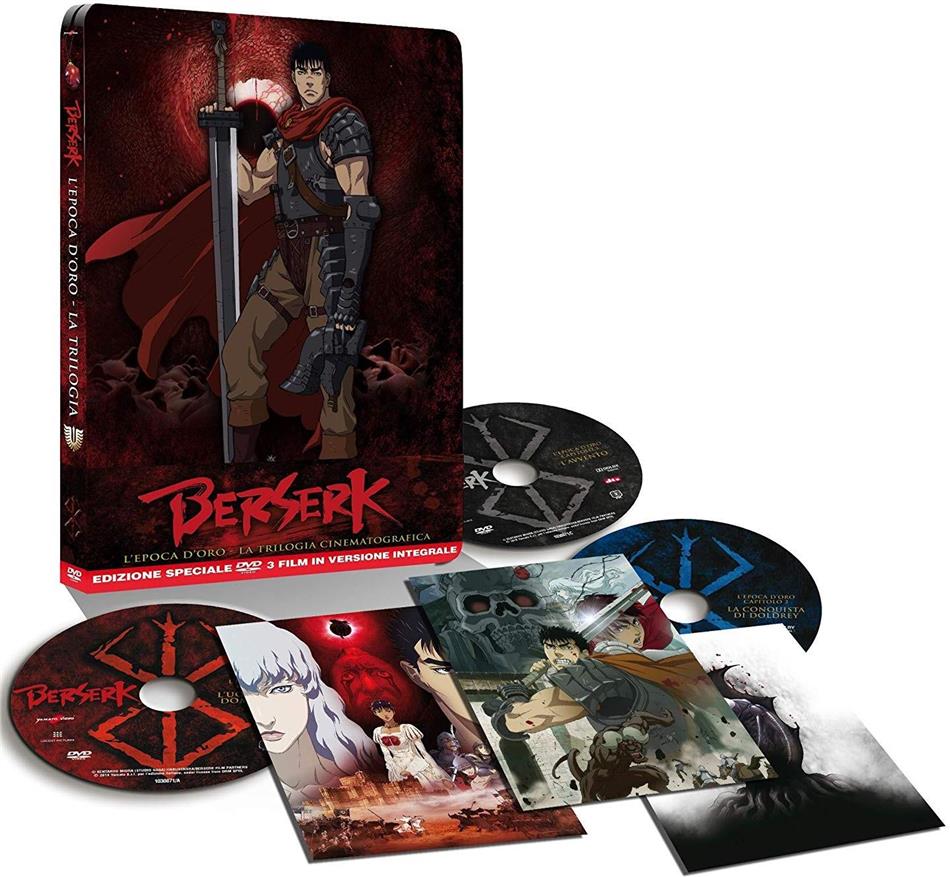 Berserk - L'epoca d'oro - La Trilogia Cinematografica Steelbook, 3 DVDs