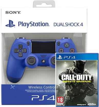 PS4 Controller original Wave Blue V2 + Call of Duty Infinite Warfare