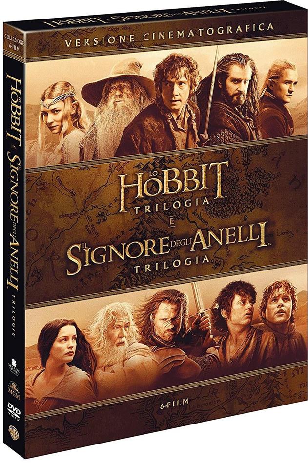 Lo Hobbit Trilogia + Il Signore degli Anelli Trilogia - 6 Film Versione Cinema, 6 DVD