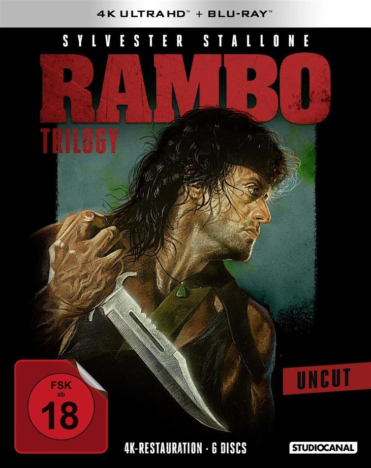 Rambo Trilogy Uncut, 3 4K Ultra HDs + 3 Blu-rays