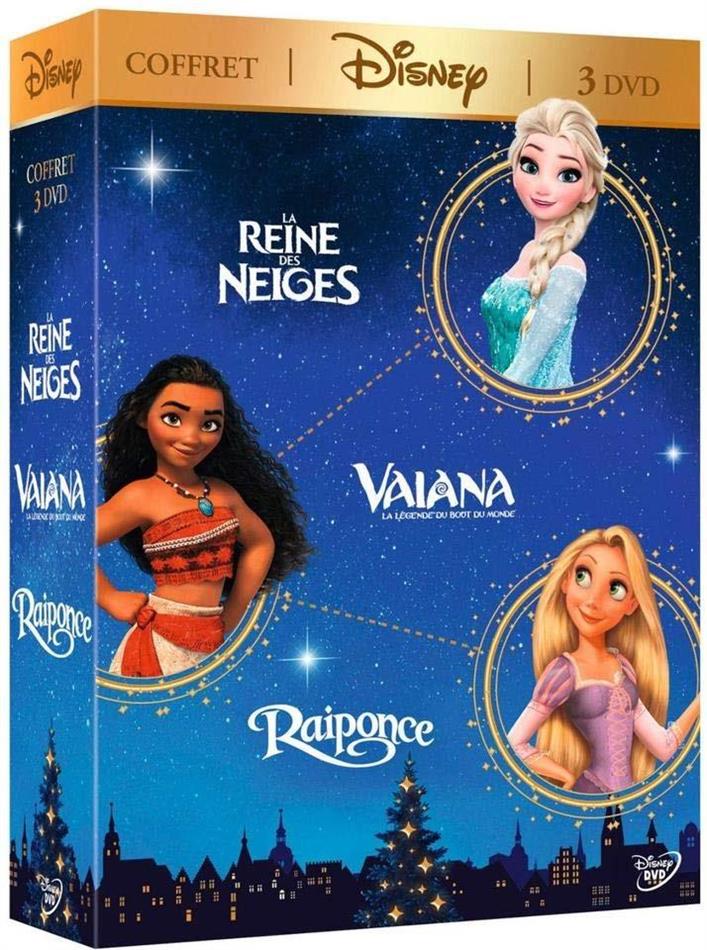 La Reine des neiges / Vaiana, la légende du bout du monde / Raiponce Box, 3 DVDs