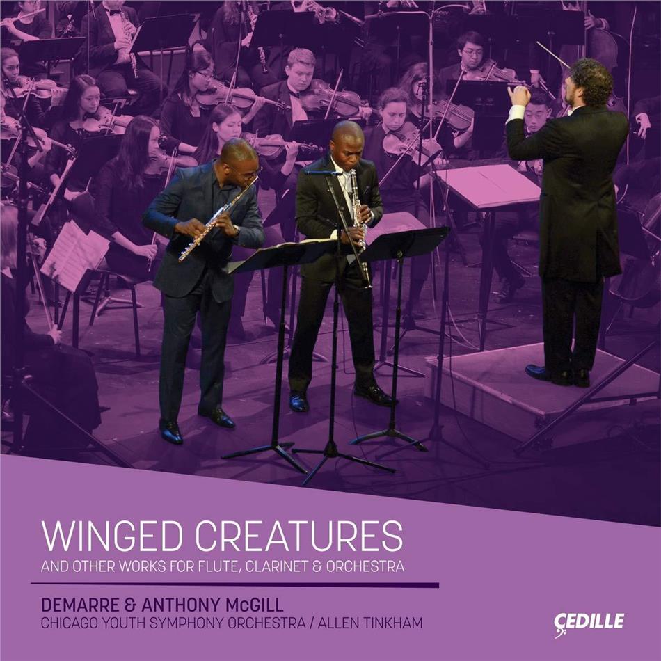 Demarre McGill, Anthony McGill, Michael Abels (*1962), Franz Danzi (1763-1826), Camille Saint-Saëns (1835-1921), … - Winged Creatures And Other Works For Flute, Clarinet & Orchestra