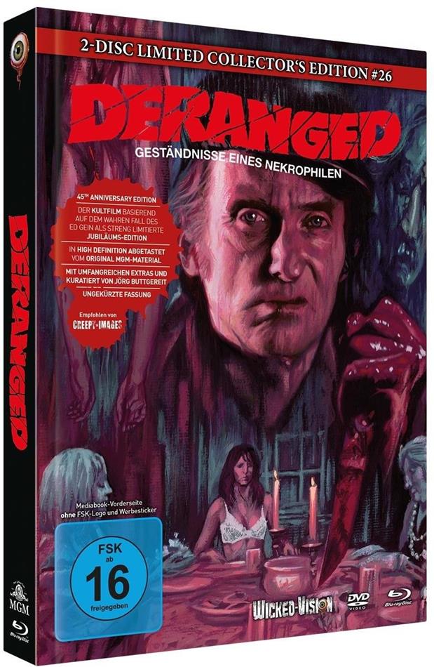 Deranged - Geständnisse eines Nekrophilen (1974) Cover B, Limited Collector's Edition, Mediabook, Blu-ray + DVD