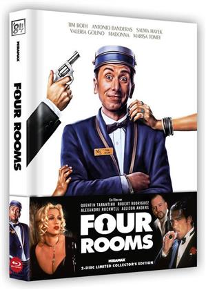 Four Rooms (1995) (Wattiert, Cover A, Limited Collector's Edition, Mediabook, Uncut, Blu-ray + DVD)