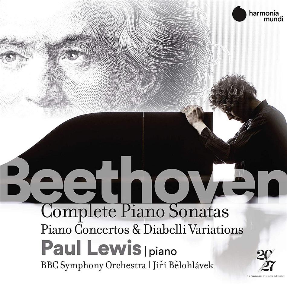 Ludwig van Beethoven (1770-1827), Jiri Belohlavek, Paul Lewis (*1943) & BBC Symphony Orchestra - Complete Piano Sonatas, Piano Concertos, Diabelli Variations 14 CDs