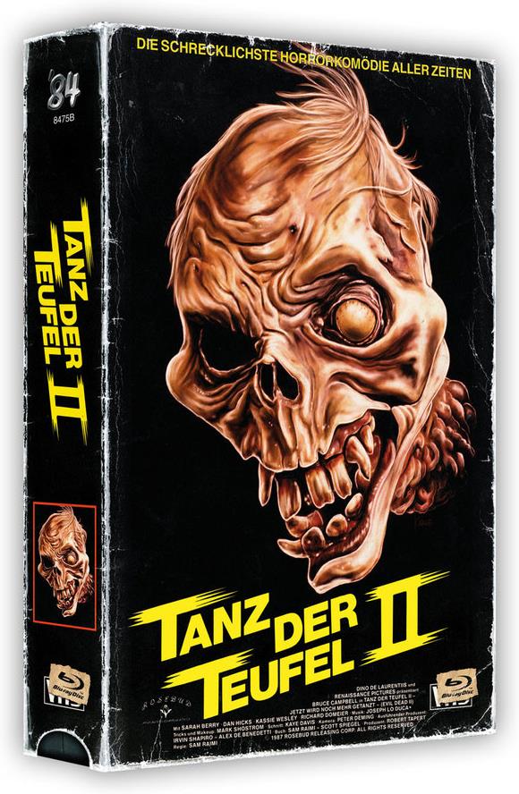 Tanz der Teufel 2 (1987) VHS Box, + Poster, Cover B, Édition Limitée, Uncut, 4K Ultra HD + 2 Blu-ray