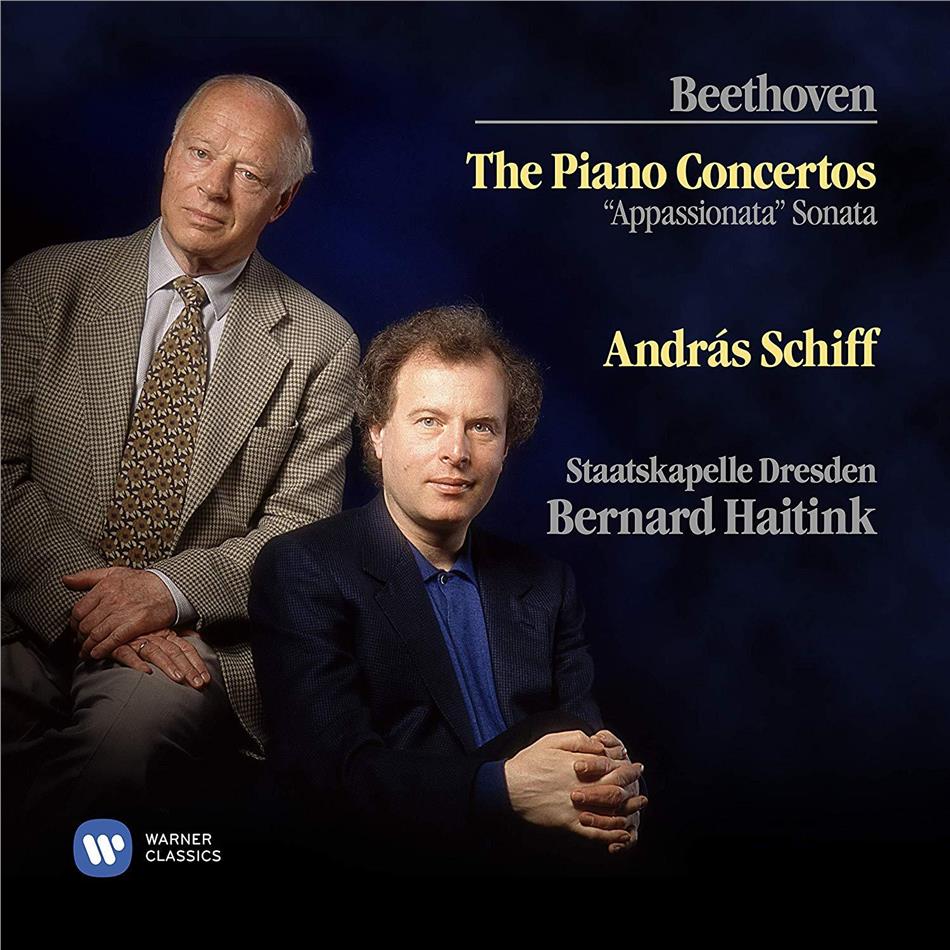 Ludwig van Beethoven (1770-1827), Bernard Haitink, Andras Schiff & Staatskapelle Dresden - 5 Piano Concertos, Appassionata Sonata 2020 Reissue, 3 CDs
