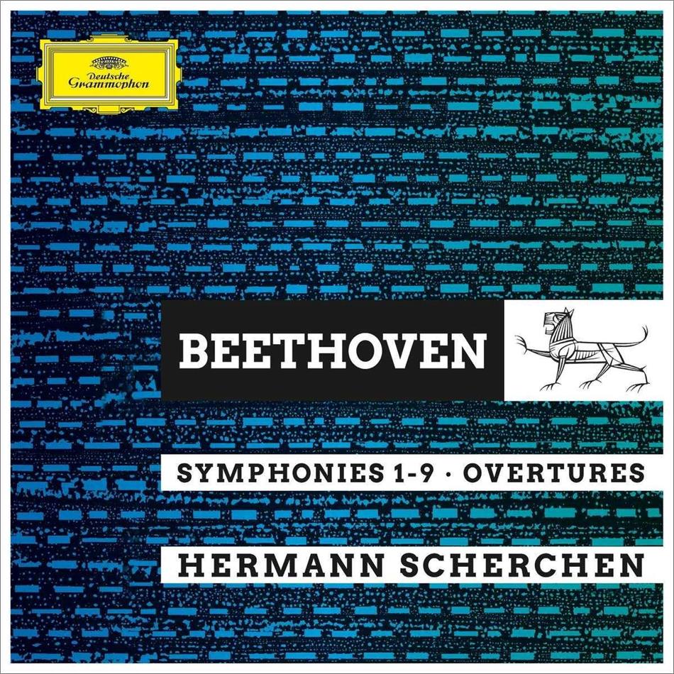 Ludwig van Beethoven (1770-1827), Hermann Scherchen, Vienna State Opera House Orchestra & The Royal Philharmonic Orchestra - Symphonies 1-9 / Overtures 8 CDs