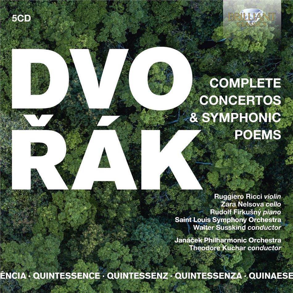 Antonin Dvorák (1841-1904), Antonin Dvorák (1841-1904), Walter Susskind, Theodore Kuchar, Ruggiero Ricci, … - Complete Concertos & Symponic Poems 5 CDs