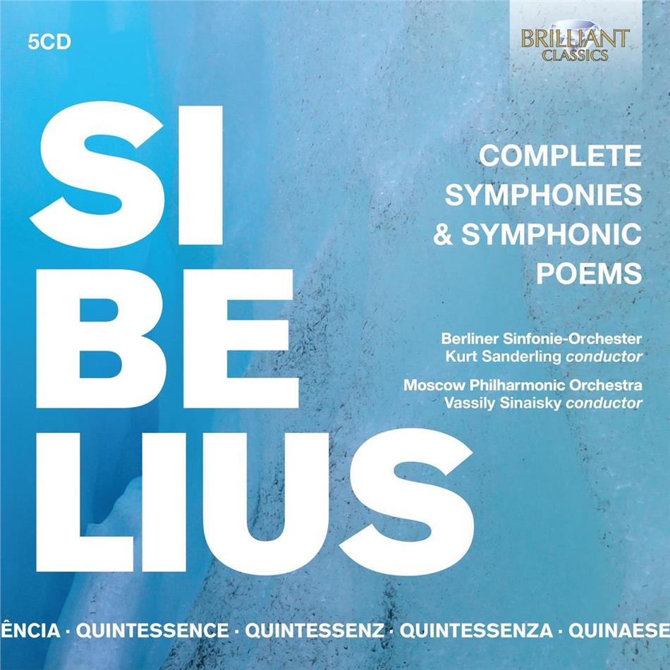 Jean Sibelius (1865-1957), Vassily Sinaisky, Kurt Sanderling, Berliner Sinfonie-Orchester & Moscow Philharmonic Orchestra - Complete Symphonies 5 CD