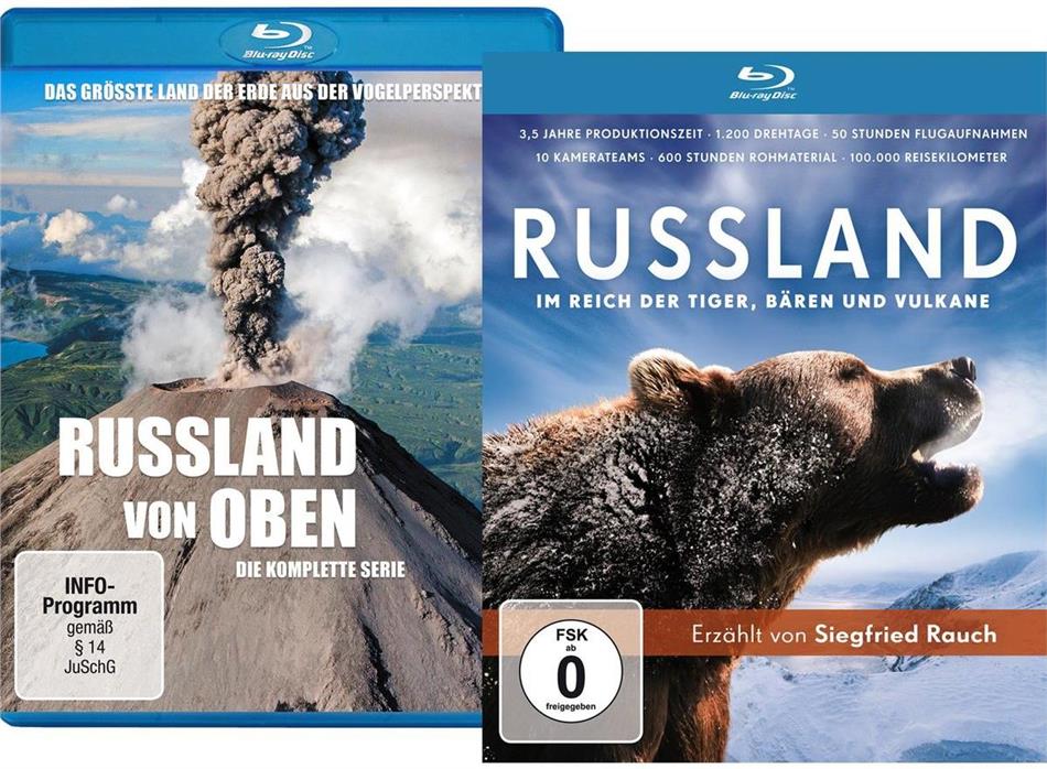 Russland von oben / Russland - Im Reich der Tiger, Bären und Vulkane 2 Blu-rays