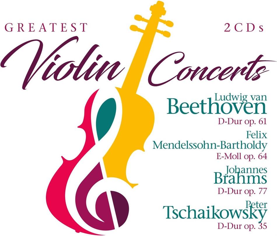 Ludwig van Beethoven (1770-1827), Felix Mendelssohn-Bartholdy (1809-1847), Johannes Brahms (1833-1897) & Peter Iljitsch Tschaikowsky (1840-1893) - Greatest Violin Concerts 2 CDs