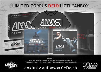 Amos (Rap) - Corpus Deuxlicti (LIMITED FANBOX) - inkl. T-Shirt, Buch, Sticker, Eintritt Zur Plattentaufe (2 CD)