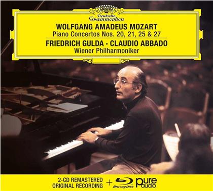 Claudio Abbado, Friedrich Gulda (1930-2000) & Wiener Philharmoniker - Klavierkonzerte 20, 21, 25, 27 (+ Bluray Audio Only, Remastered, 2 CDs + Blu-ray)
