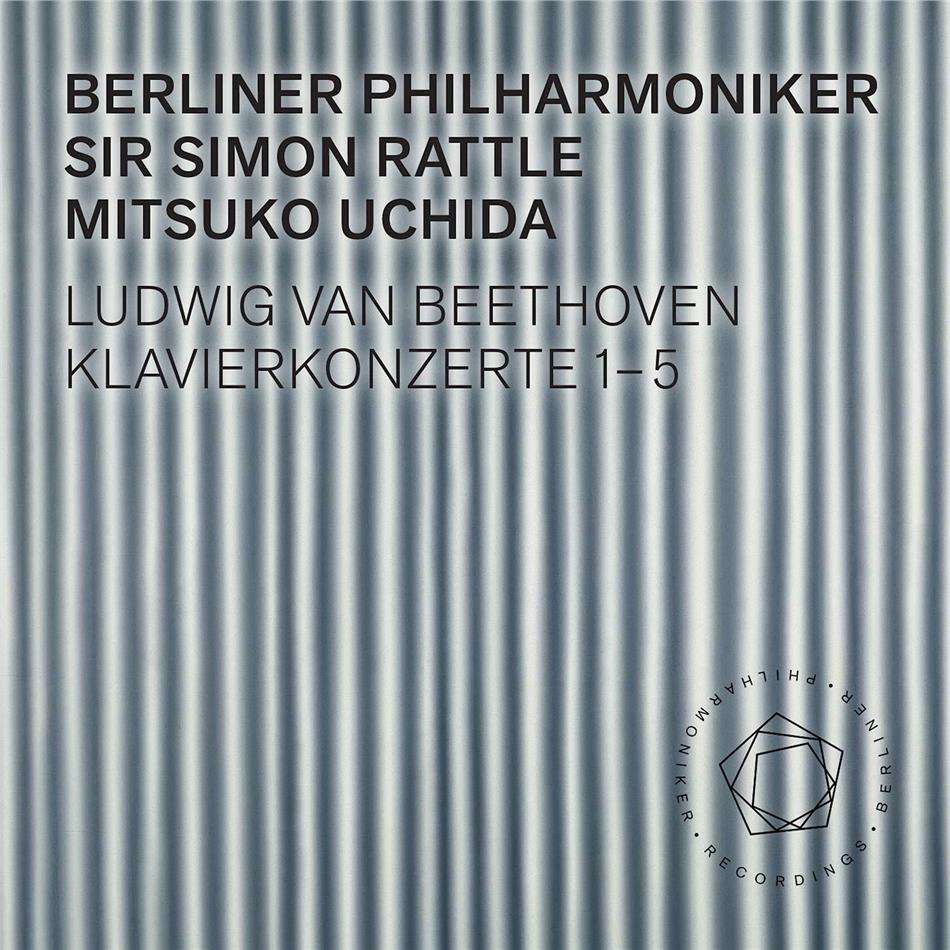 Mitsuko Uchida, Berliner Philharmoniker, Ludwig van Beethoven (1770-1827) & Sir Simon Rattle - Klavierkonzerte 1-5 3 Hybrid SACDs