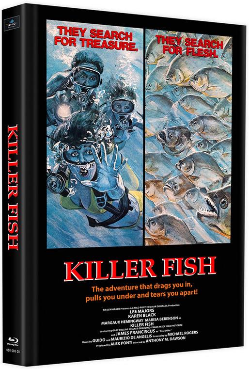 Killer Fish (1979) Cover B, Limited Edition, Mediabook, Uncut, Blu-ray + DVD