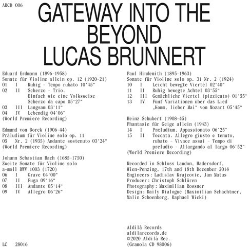 Lucas Brunnert, Eduard Erdmann (1896-1958), Edmund von Borck (1906-1944), Johann Sebastian Bach (1685-1750), … - Gateway Into The Beyond
