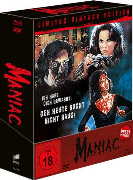 Maniac (1980) Limited Vintage Edition, Director's Cut, Cinema Version, Uncut, 4 Blu-rays + DVD