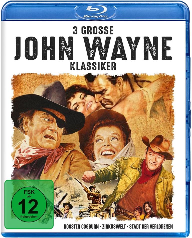 3 grosse John Wayne Klassiker - Rooster Cogburn / Zirkuswelt / Stadt der Verlorenen 3 Blu-rays