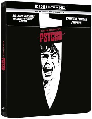 Psycho (1960) (60th Anniversary Edition, s/w, Kinoversion, Limited Edition, Langfassung, Steelbook, Uncut, 4K Ultra HD + Blu-ray)