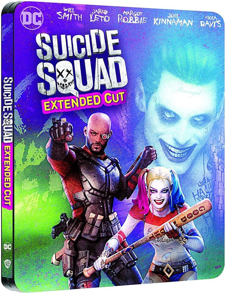 Suicide Squad (2016) Extended Cut, Comic Cover, Cinema Version, Limited Edition, Steelbook, 4K Ultra HD + 2 Blu-rays