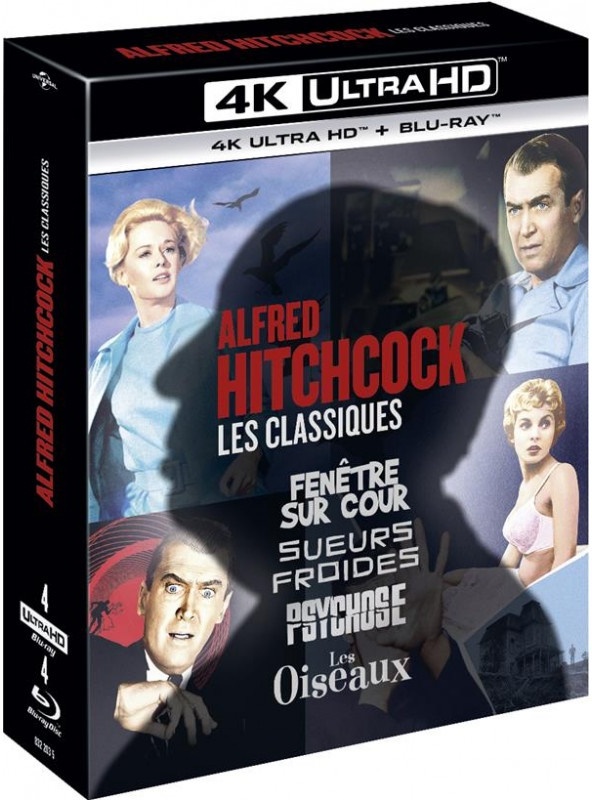 Alfred Hitchcock - Les Classiques - Fenêtre sur cour / Sueurs froides / Psychose / Les Oiseaux 4 4K Ultra HDs + 4 Blu-ray