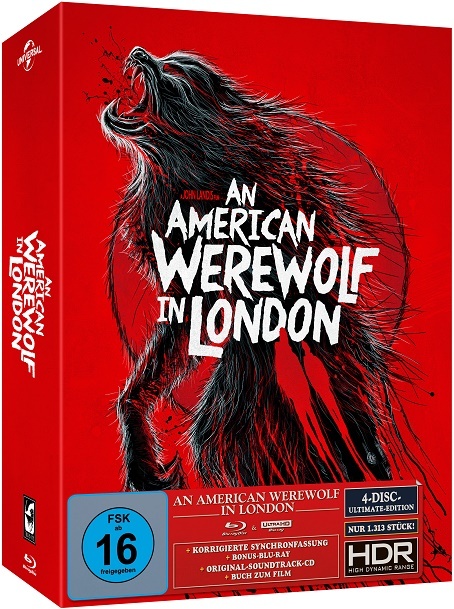 An American Werewolf in London (1981) Cover B, Limited Ultimate Edition, Mediabook, 4K Ultra HD + 2 Blu-rays + CD