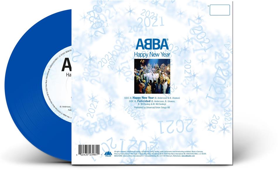ABBA - Happy New Year 2020 Transparent Vinyl, 7" Single