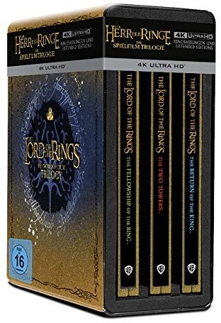 Der Herr der Ringe - Trilogie Extended Edition, Limited Edition, Steelbook, 9 4K Ultra HDs