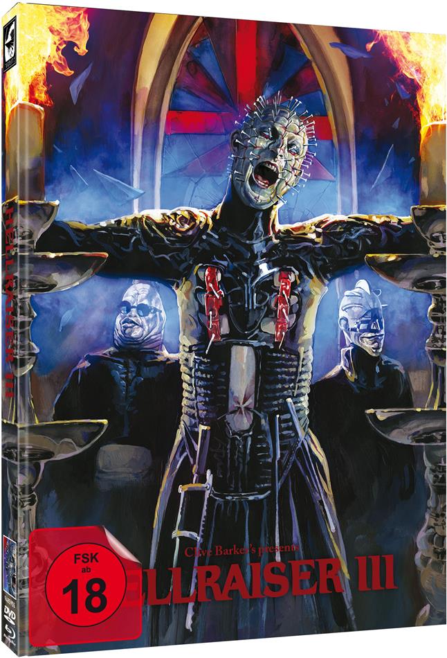 Hellraiser 3 (1992) Cover B, Édition Limitée, Mediabook, Uncut, Blu-ray + DVD
