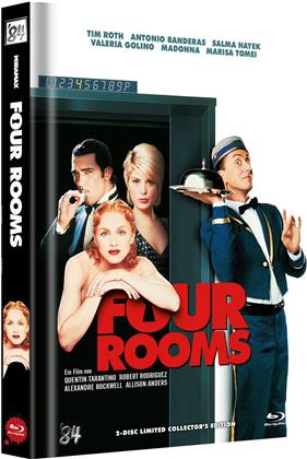 Four Rooms (1995) (Cover B, Limited Collector's Edition, Mediabook, Uncut, Blu-ray + DVD)