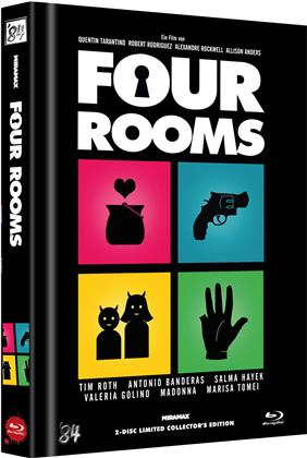Four Rooms (1995) (Cover C, Limited Collector's Edition, Mediabook, Uncut, Blu-ray + DVD)