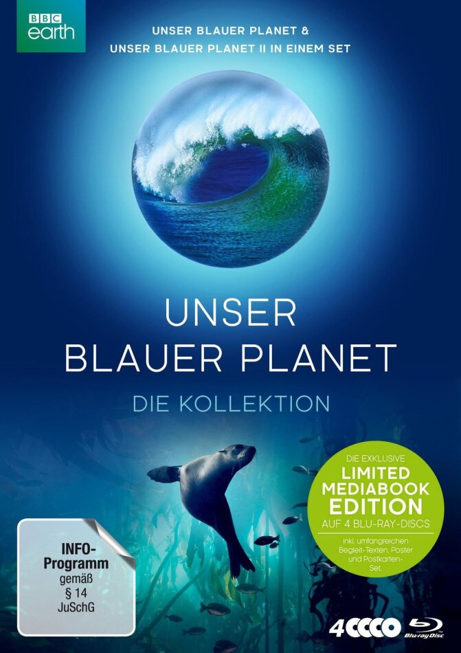 Unser blauer Planet - Die Kollektion Édition Limitée, Mediabook, 4 Blu-ray